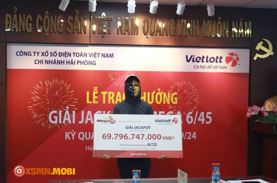 Vietlott tổ chức trao thưởng Jackpot Mega 6/45 gần 70 tỷ đồng cho Anh D.